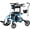 Blue, variant on WalkMate 2 in 1 Rollator Walker Transport Chair for Seniors, 10'' Wheels Medical Rollator for Seniors with Paded Seat Backrest, Adjustable Handle and Detachable Footrests, Purple