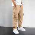 thumbnail image 2 of CONZONE Kids Boys Baggy Cargo Pants Wide Leg Casual Pants for Child Elastic Waist School Fall Winter Outdoor Jogger Pants with Pockets, 2 of 8