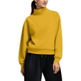 thumbnail image 4 of Comdrip Turtleneck Sweatshirt, Womens Oversized Sweatshirts Mock Neck Pullover Long Sleeve Tops Fall Outfits 2025 Clothes Womens Oversized Mock Neck Sweatshirt Yellow M, 4 of 5