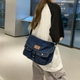 thumbnail image 2 of Messenger Bag for Women Men Canvas Crossbody Bag with Pockets Vintage Hobo Bag Grunge Aesthetic Messenger Bag, 2 of 6
