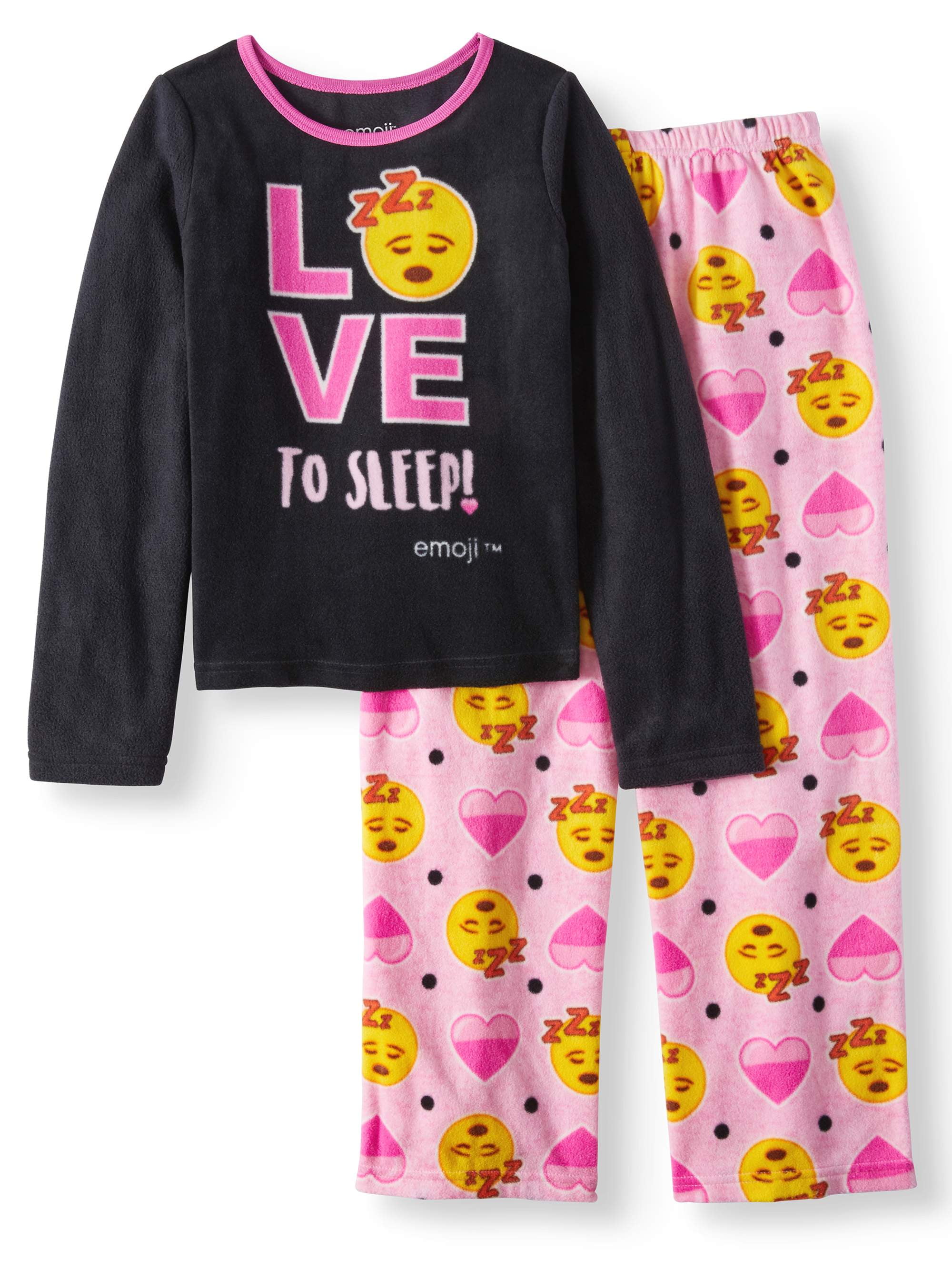 Emoji 2 Piece Pajama Sleep Set (Big Girl & Little Girl) - Walmart.com