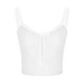 thumbnail image 1 of FAIWAD Women's Crop Tank Top Sleeveless Ruffle Strap Camisole Ruched Lace Cami Bustier Shirt Cute Going Out Tops, 1 of 4