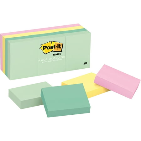 Notes Pastel Notes - Post-it®, MMM653AST, Notes Pastel Original Pads, 12 / Pack, Assorted