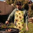 thumbnail image 4 of Yellow Polka Dot Sunflower Pattern Apron-Garden Aprons for Women with Pockets-Cotton Linen Waterproof Kitchen Cooking Gardening Aprons Adjustable for Kitchen,Cooking,BBQ and Salon 33x27 Inch, 4 of 7