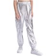 thumbnail image 2 of TSSOE Kids Girls Boys Hip Hop Street Dance Pant Sparkle Jazz Stage Performance Costumes Cargo Pants Silver 14, 2 of 7