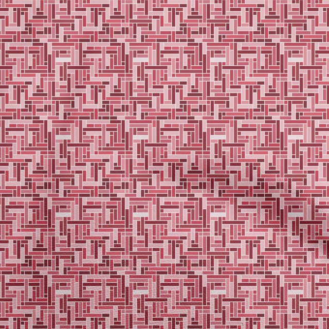 oneOone Cotton Cambric Red Fabric Abstract Craft Projects Decor Fabric Printed By The Yard 42 Inch Wide