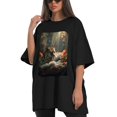 thumbnail image 4 of Plus Size Shirt for Women Black Tops for Women Short Sleeves Shirt for Women Tiger 6 T Shirt Crewneck Shirt for Women 4XL, 4 of 5