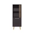thumbnail image 3 of Vance 47" High One Door Cabinet with Two Open Shelves Dark Wengue - Light Oak, 3 of 5