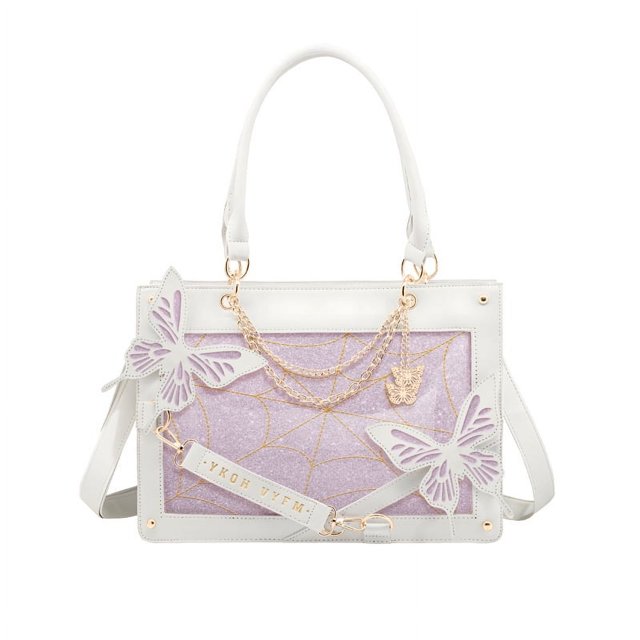 Bolso de mano con diseño de mariposa y laberinto de viento oscuro, bolso de mano con diseño de mariposa y laberinto, bolso de mano con diseño de niña que sostiene un bolso cruzado