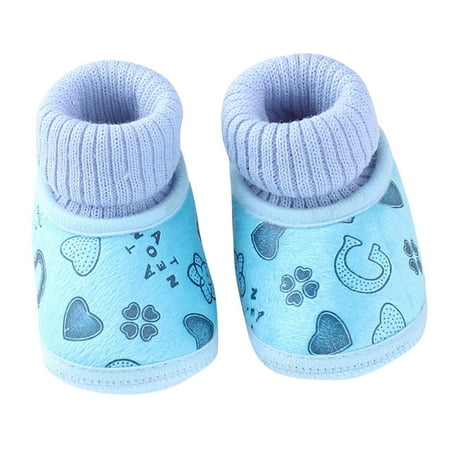 

nsendm Size 4 Baby Shoes Boys Warming Cotton Shoes For Baby Girls And Boys Warm Shoes Soft Booties Baby by Shoes Shoes Blue 6 Months