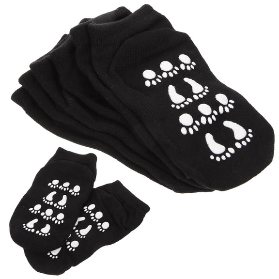 GETAJGHSD 5 Pairs Seamless Socks for Toddlers Black Cotton Non-slip Warmth Breathable Practical Design Yoga