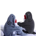 thumbnail image 4 of Zahazoho Shark Blanket Hoodie Onesie for Adults, Ultra Soft Flannel Wearable Sleeping Bag with Kangaroo Pocket & Cozy Hood, M Size, Blue, 4 of 10