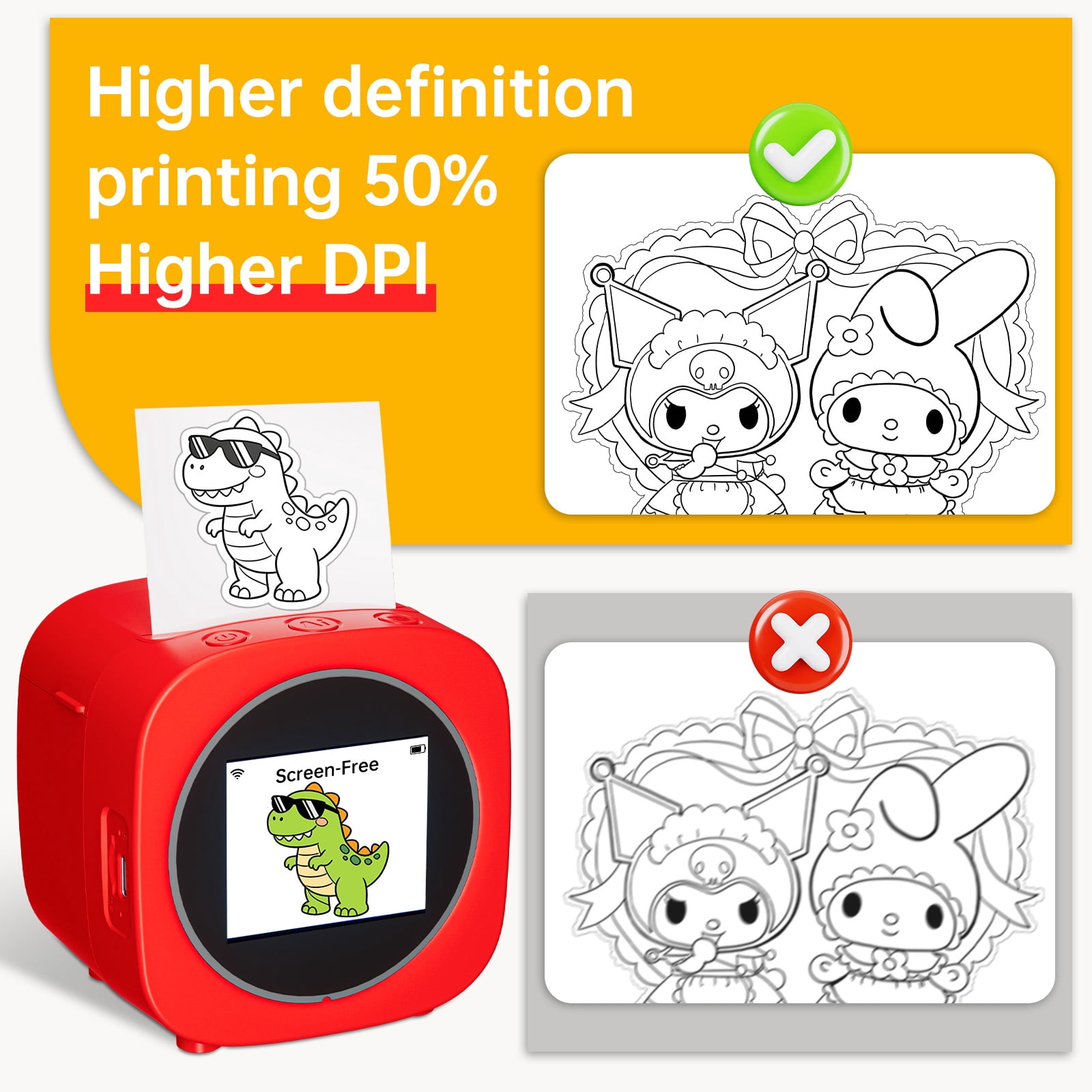 AI Voice-Activated Sticker Printer for Boys And Girls, No Ink, Wireless,Screen-Free Imagination Toy with Safe BPA-Free Paper Rolls,Portable Thermal Mini Inkless Printer