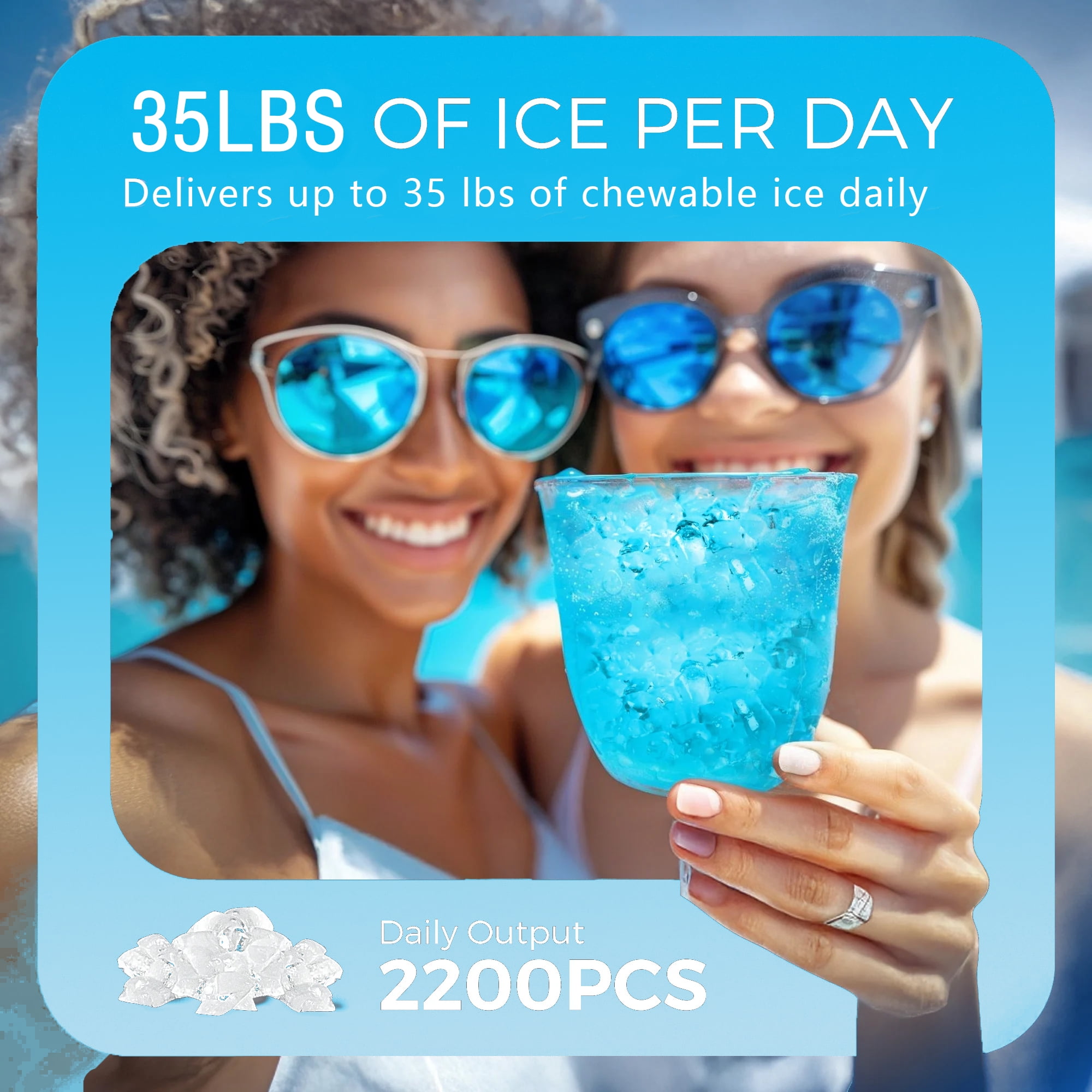 WiFI Smart Ice Maker Machine,35lbs/24H Ice Maker Countertop, Tank Storage 1.3L,Portable Self-Cleaning Ice Maker,APP Control Countertop Fast Ice Maker with Ice Scoop for Home, Camping,Bars,Coffee Shop