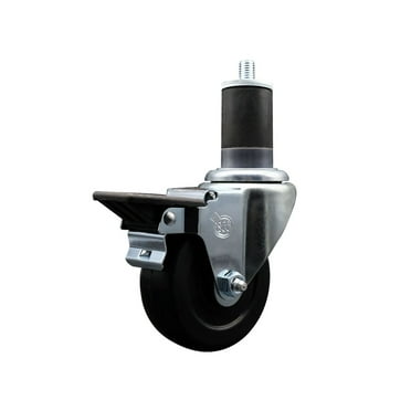 3.5 Inch Hard Rubber Swivel 1-5/8 Inch Expanding Stem Caster with Brake SCC