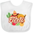 thumbnail image 3 of Inktastic Fiesta with Sombrero Taco Cactus Lime Red Pepper and Guitar in Background Boys or Girls Baby Bib, 3 of 4