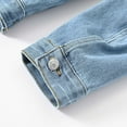 thumbnail image 3 of Womens Jackets Winter, Hoodless Frayed Button-Down Denim Jacket, 3 of 8