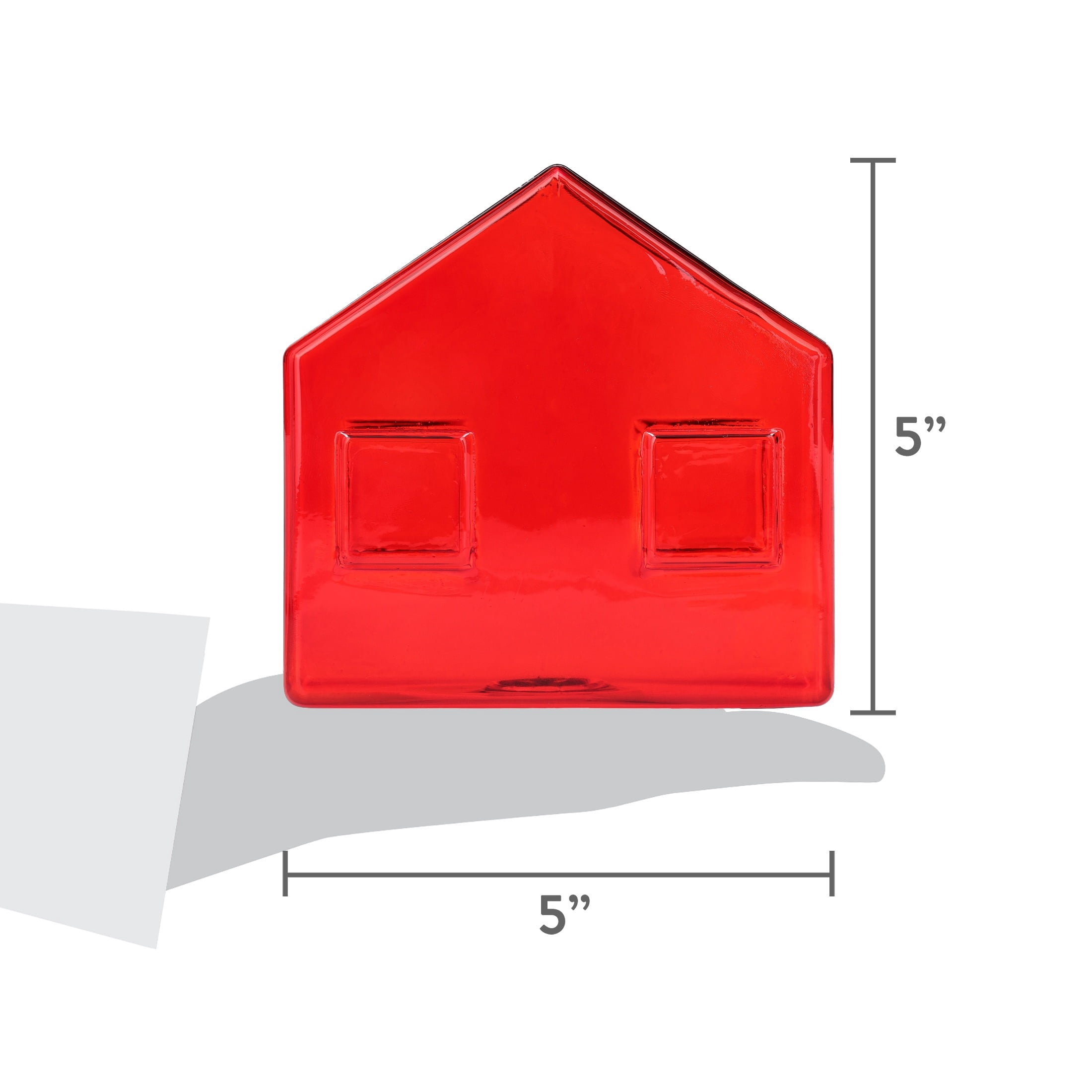 Glass House Christmas Decoration, Red, 5", by Holiday Time