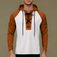 thumbnail image 2 of Pantalones Cortos de Cordón para Hombre Verano Primavera Color Bloqueado Moda Deportes Casuales Sudadera para Hombre Sudadera con Capucha Cuello Abierto Ajuste Suelto, 2 of 9