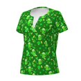thumbnail image 3 of Wukai St Patrick's Day2 Casual V-Neck Graphic Tees for Women: Lightweight and Breathable Summer Tops with Stylish Design-Small, 3 of 8