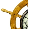 thumbnail image 3 of Nagina International 36" Premium Mahogany Crafted Large Nautical Ship's Wheel Times World Clock | Nautical Home Decor & Gifts (36 Inches, Mahogany), 3 of 5