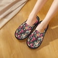 thumbnail image 6 of Fotbe Many Kind Of Flowers Pattern Women's Fuzzy Slippers Plush Slippers Fluffy Winter House Shoes Indoor and Outdoor-Large, 6 of 8