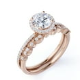 thumbnail image 4 of JeenMata 1.75 Carat Round cut Moissanite Wedding Ring set in 18k Rose Gold Over Silver, 4 of 7