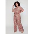 thumbnail image 4 of Women's Plus Size Abstract Leaf Print Wide Leg Pants, 4 of 5