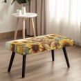thumbnail image 2 of Jiueut Cat Sunflower Print Dining Room Bench Covers, Stretchable Long Bench Seat Slipcover Anti Dust Rectangle Chair Protection for Living Room Bedroom Kitchen, 2 of 7