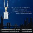 thumbnail image 2 of Gem Stone King 14K Yellow Gold White Moissanite Pendant Necklace | 1.00 Cttw | Gemstone Birthstone | Emerald Cut 7X5MM | Gold Necklace for Women | With 18 inch Gold Chain, 2 of 7