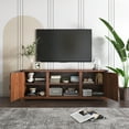 thumbnail image 2 of Vineego Farmhouse Barn Two-Door Tv Stand for TVs up to 65", Rustic Brown, 2 of 8