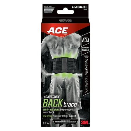 ACE Back Brace Adjustable, Black (Best Acl Brace For Sports)