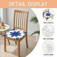 thumbnail image 2 of Blue and White Pioneer Flower Seat Covers for Dining Room Chairs Set Of 4,Stretch Printed Washable Chair Seat Cover with Elastic Ties and Button,Removable Waterproof Couch Cushion Covers, 2 of 6