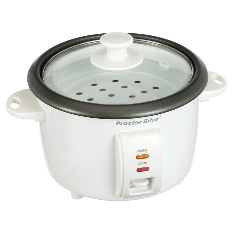 White, 2-Cup Mini Rice Cooker with Keep Warm Function | Perfectly Portioned  For Individuals and Couples | Also Cook Grains (Quinoa, Millet, Barley)
