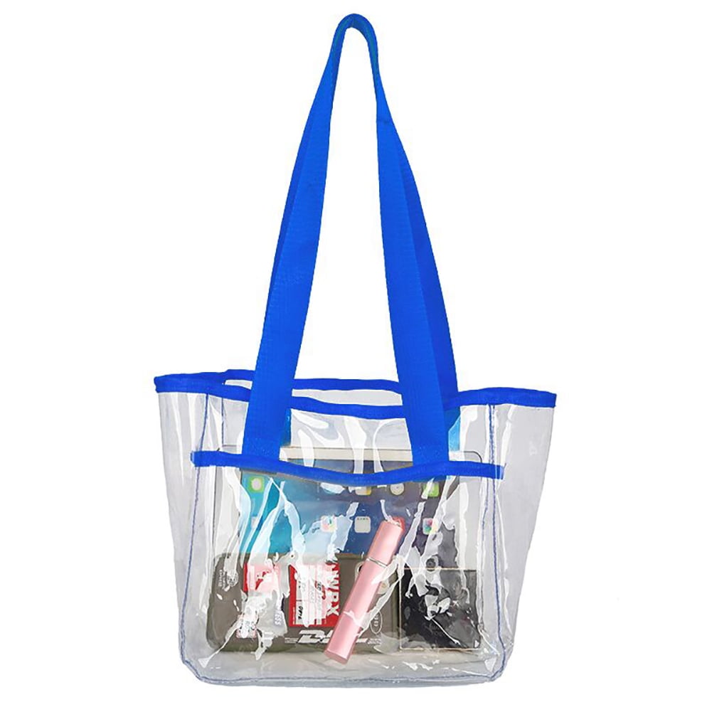 Women PVC Clear Tote Bag Transparent Purse Shoulder Handbag Stadium Approved 