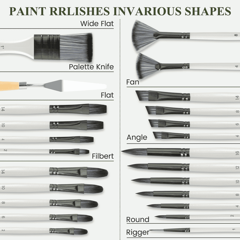 Xueyu 24-Piece Artist Paint Brush Set, Multiple Shapes photo 5