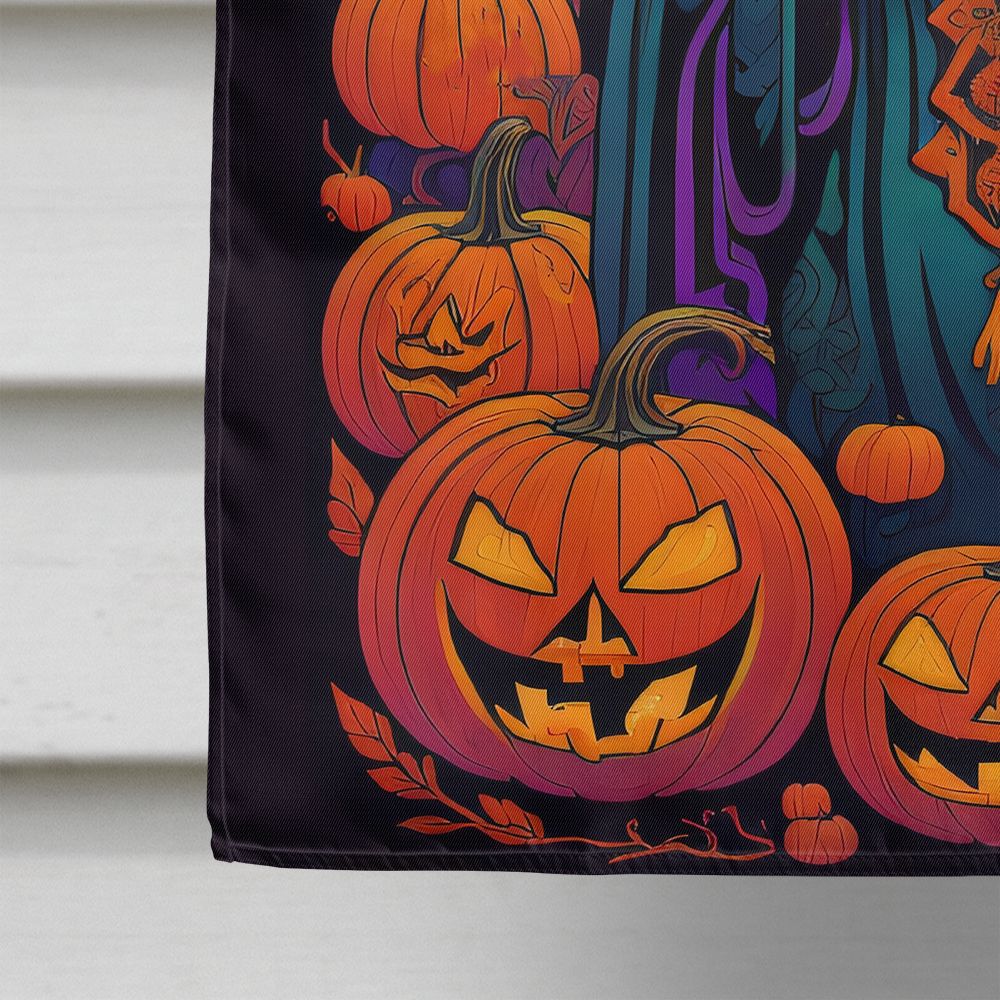 Halloween Tibetan Mastiff Dog House Flag 28x40IN Double-Sided Polyester Decorative Sleeve Pole Flag for Outdoor Home Garden