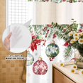 thumbnail image 2 of No Hook Shower Curtain with Built-in Rings - Christmas Balls Washable Waterproof Fabric Bathroom Curtains for Hotel,Rentals, 60 X 72 Inch Long , Vintage Watercolor Floral Evergreen White, 2 of 9