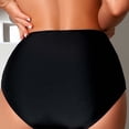 thumbnail image 6 of Staron Women High Waist Bikini Bottoms Solid Color Swimsuit Swim Pants Casual Beach Bathing Shorts, Black XL, 6 of 7
