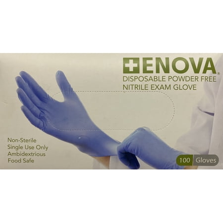 ENOVA Nitrile Exam Gloves – FDA Approved (Box of 100) - Extra Large
