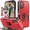 Red, variant on Starshop Samsung Galaxy S25 FE Case Phone Cover Shockproof Ring Stand With Glass Screen - Black