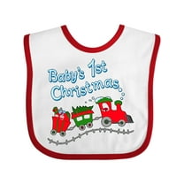 Inktastic Baby's 1st Christmas Train with Presents and Tree Boys or Girls Baby Bib