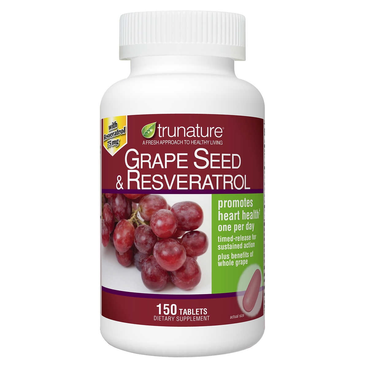 Trunature Grape Seed with Resveratrol 75 mg - 150 tablets