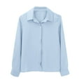 thumbnail image 6 of Womens Button Down Shirt, Comdrip Button Down Shirts for Women Wrinkle Resistance Dress Shirts for Women Long Sleeve Work formal Blouses Tops Blouses for Women Dressy Casual Blue 2XL, 6 of 9