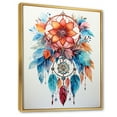thumbnail image 2 of Designart "Coral Dreamcatcher Minimalist euphony" Dream Catcher Floater Framed Canvas Wall Art, 2 of 7