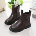 thumbnail image 6 of Xijirk Girls Leather Boots Shoes Waterproof Bow Side Zip Short Boots Non Breathable Boots,Size 12, 6 of 9