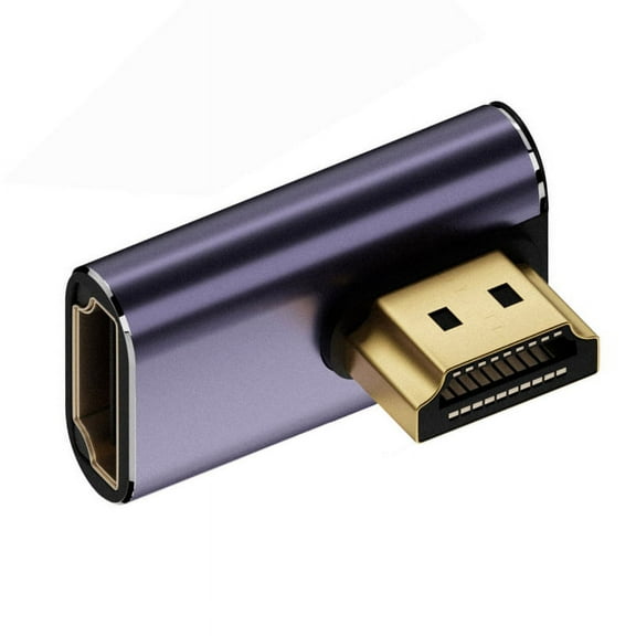 FVH HDMI Male to HDMI 2.1 Female Vertical 90 Degree Left Angled Low Profile UHD Extension Adapter Support 8K 60hz HDTV