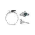 thumbnail image 4 of 1/3 Carat (Ctw) Blue & White Diamond Heart Promise Ring in Sterling Silver for Women, 4 of 5