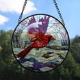 thumbnail image 2 of Cardinal Suncatchers Christmass, Red Cardinal Stained Glass Window Hangings, Red Cardinal Decor, Red Cardinal Keepsake Christmas Ornaments Red-178HD277, Cardinal Stained Glass Art, 2 of 5