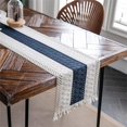 thumbnail image 3 of NANAHuang Macrame Table Runner Cream Beige Boho Table Runner with Tassels Hand Woven Cotton Table Runner Rustic Farmhouse Table Runner for Bohemian Kitchen Dining Table(12x71in), 3 of 7